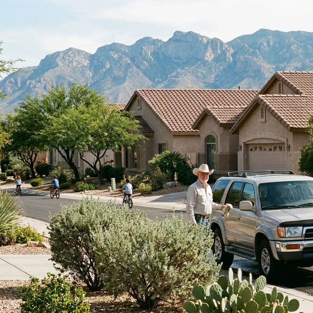 1990s tile-roof homes in an Oro Valley neighborhood