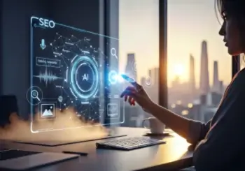 Futuristic digital network representing SEO trends