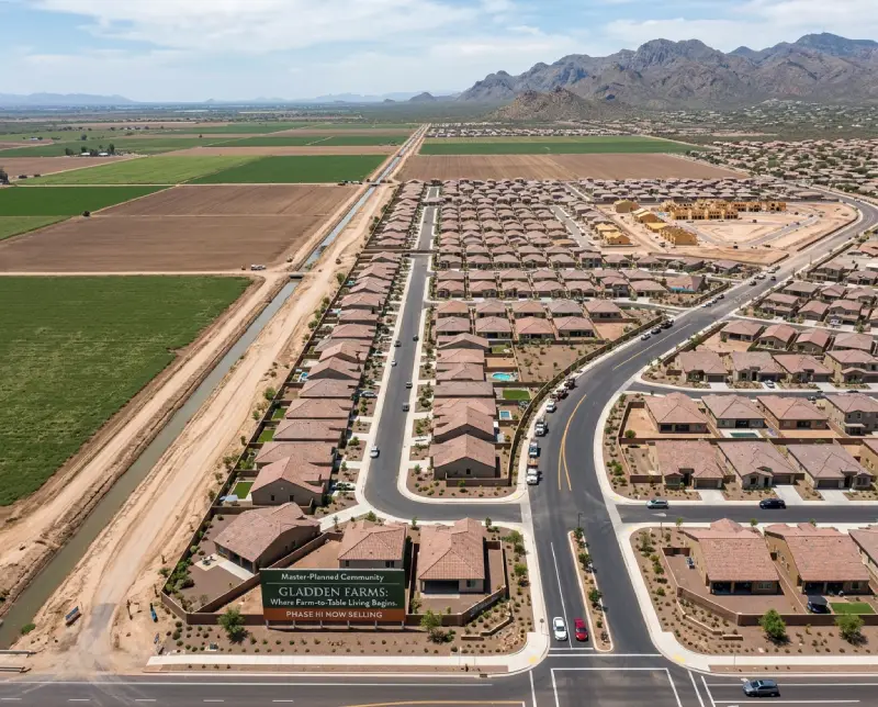 Farm fields near the I-10 corridor in Marana, Arizona