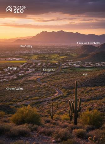 Tucson SEO service area - Tucson, Oro Valley, Marana, Green Valley, Sahuarita, Vail, and Catalina Foothills